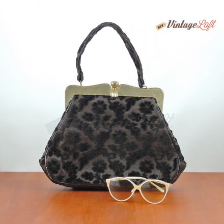 Borsa Damascata & Occhiale Papillon anni 50